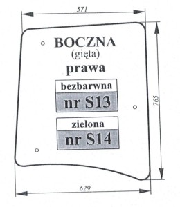 Szyba boczna zielona gięta prawa Proxima 53369046