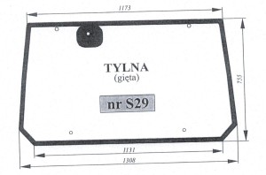 Szyba tylna Zetor Major