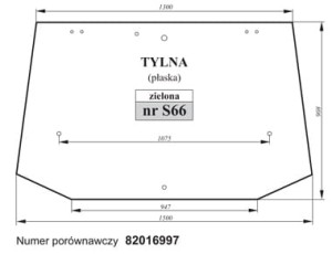 Szyba tylna zielona Case 82014988