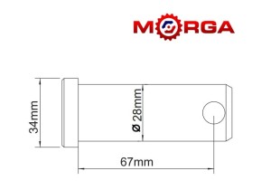 Sworzeń mocowania jarzma 80453072 ZTS, Ursus C-385 hartowany MORGA