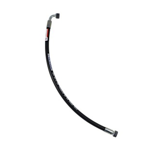Przewód hydrauliczny 330 bar gwint M18x1,5 prosta - kolanko (DKOL - DKOL 90 stopni) L-700mm DN10-2SN (AK-10-700, P11P12) 33MPa PZL HYDRAL