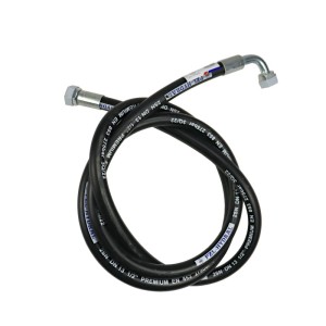 Przewód hydrauliczny 275 bar gwint M22x1,5 prosta - kolanko (DKOL - DKOL 90 stopni) L-2500mm DN12-2SN (AK-13-2500, P11P12) 27,5MPa PZL HYDRAL