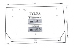 Szyba tylna zielona prawa Proxima, Forte 53369201