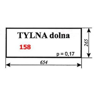 Szyba tylna dolna MF kabina Sokółka