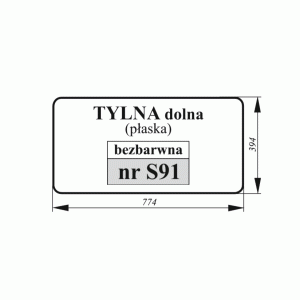 Szyba tylna dolna John Deere RT6005002917