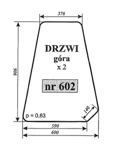 Szyba drzwi góra FADROMA Ł200