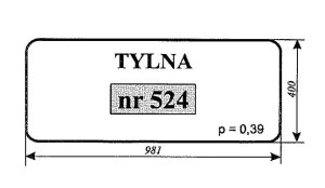 Szyba tylna spychacz gąsiennicowy