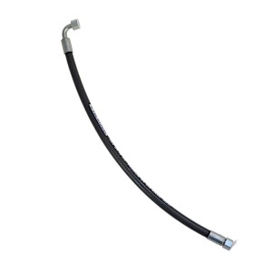 Przewód hydrauliczny gwint M18x1,5 prosta - kolanko ( DKOL - DKOL 90 stopni) L-600mm DN10-2SN (AK-10-600) 33MPa PZL HYDRAL
