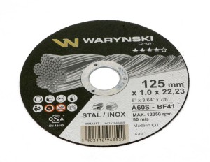 Tarcza do cięcia metalu 125 x1.0 x22.23 mm Waryński (sprzedawane po 5 szt w op 5 szt)